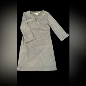 GRETCHEN SCOTT DESIGNS FAUX SUEDE GRAY SHIFT DRESS, SMALL